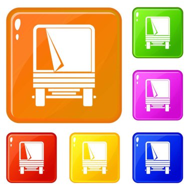 Kamyon simgeler vektör renk ayarla