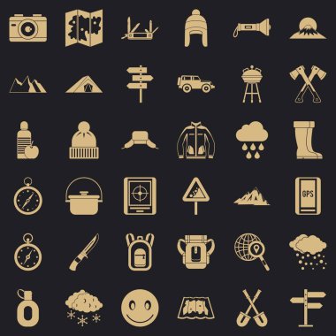 Rockclimbing Icons set, basit tarzı