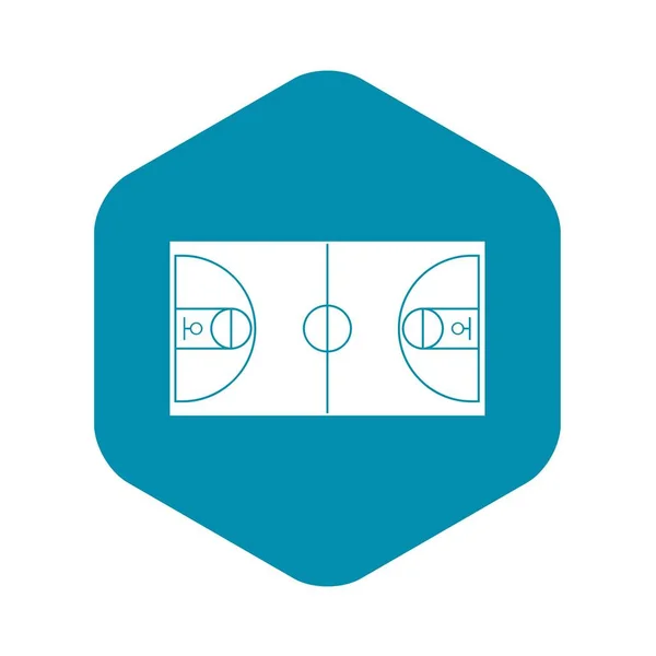 Basketbal-pictogram voor veld, eenvoudige stijl — Stockvector