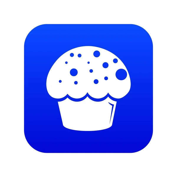 Ícone de cupcake de vidro vetor azul — Vetor de Stock