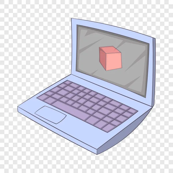 Laptop ikon, tegneserie stil – Stock-vektor