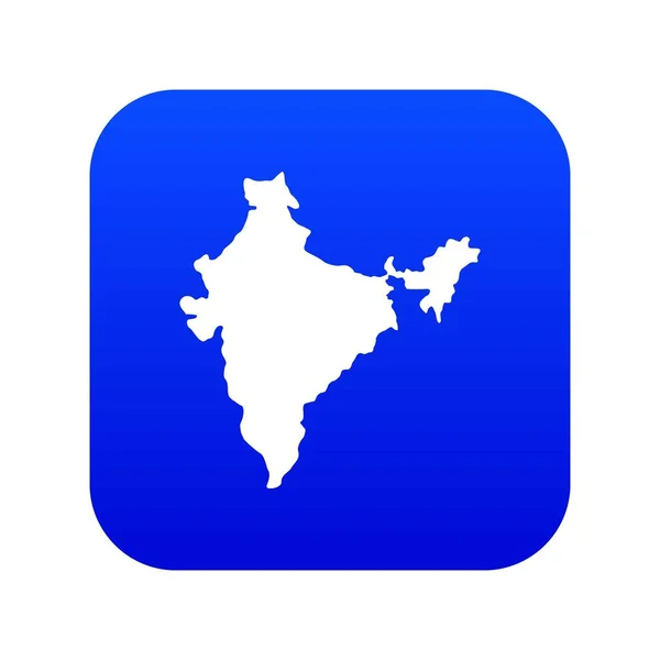インドの地図アイコンデジタルブルー — ストックベクタ