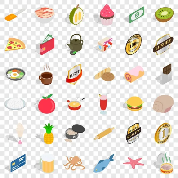 Conjunto de ícones de pão, estilo isométrico —  Vetores de Stock