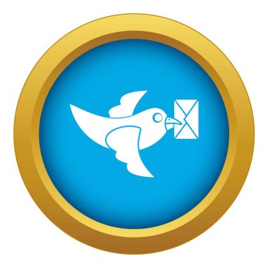 Posta ile güvercin sinek simge mavi vektör