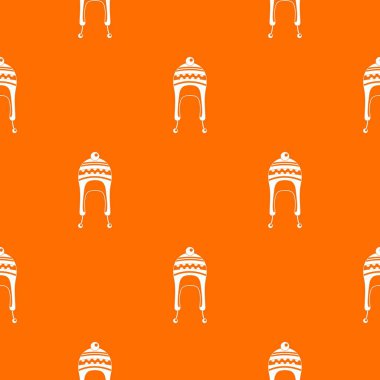 Kışın şapka desenli turuncu