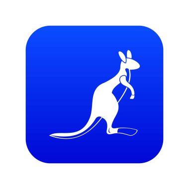 Kanguru simgesi dijital mavi