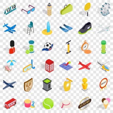 Futbol Icons set, izometrik stili