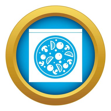 Salam, mantar, domates ile pizza simge izole vektör