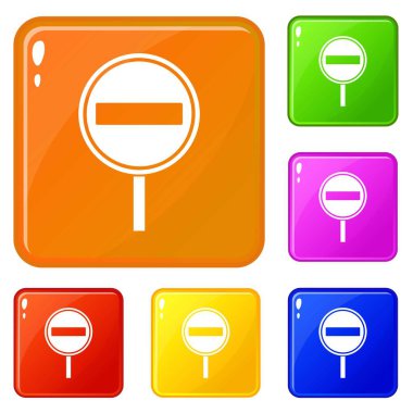 Hiçbir giriş işareti simgeleri vektör rengi ayarlamak