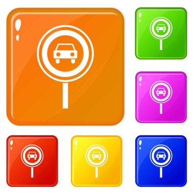 Trafik işareti simgelerini yasaklayan vektör rengini ayarla