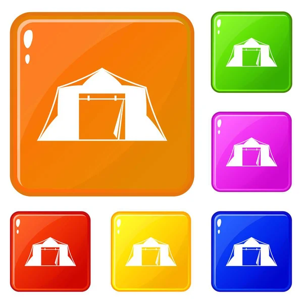 Stock vector Tent icons set vector color