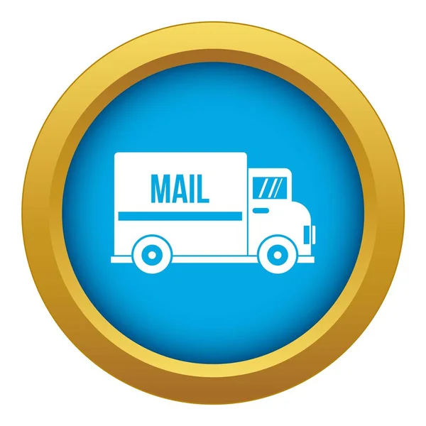 Mail truck icon blauwe vector geïsoleerd — Stockvector