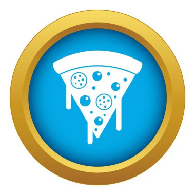 Salam ile pizza dilim, izole vektör peynir eritilmiş