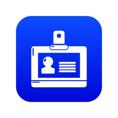 Rozet ofis simge mavi vektör