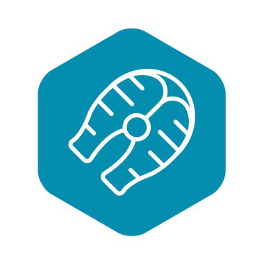 Kesme dilim balık simgesi, anahat stili