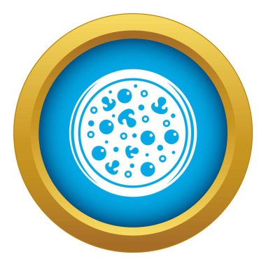 Zeytin ve mantar ile pizza vektör izole mavi