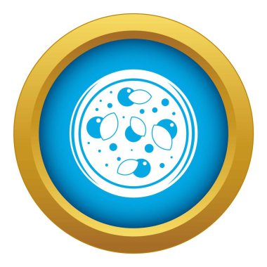 Yeşillik ile pizza vektör izole mavi