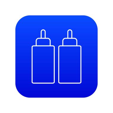 Ketçap hardal sıkmak mavi sembol simge vektör