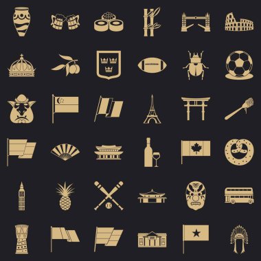 Cumhuriyet Icons set, basit tarzı