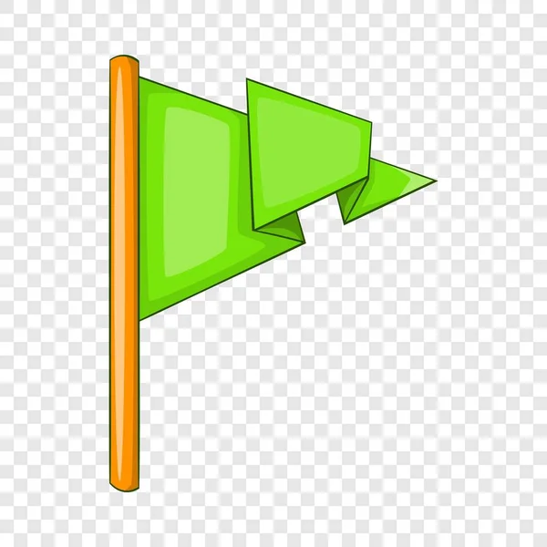 Ícone de bandeira verde, estilo dos desenhos animados — Vetor de Stock