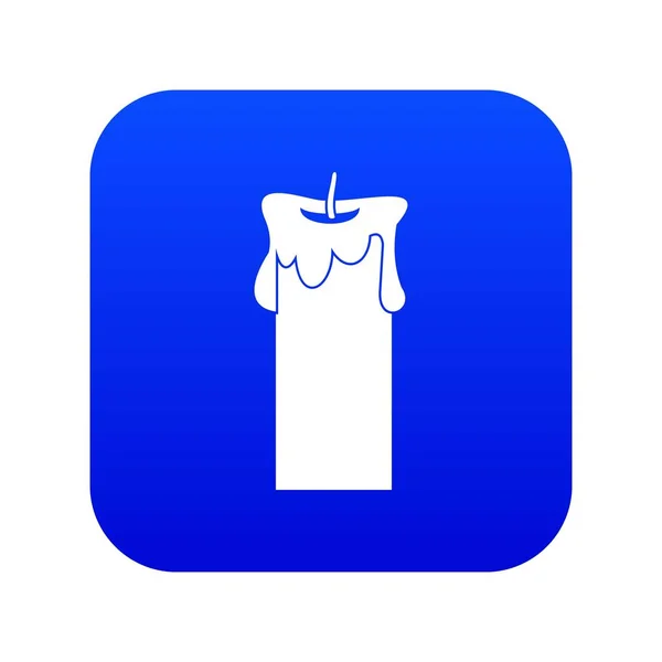 Grote kaars icoon digitale blauw — Stockvector
