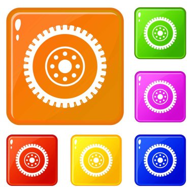 Dişli tekerlek simgeleri vektör renk ayarlamak