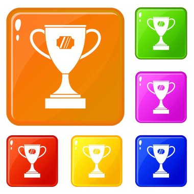 Kazanan fincan simgeleri vektör rengi ayarlamak