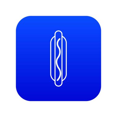 Sosisli sandviç mavi simge vektör