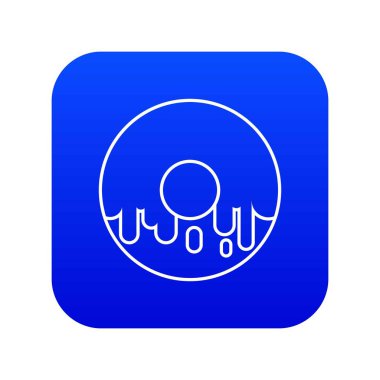 Çörek mavi simge vektör