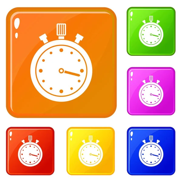 Stopwatch iconen instellen vector kleur — Stockvector