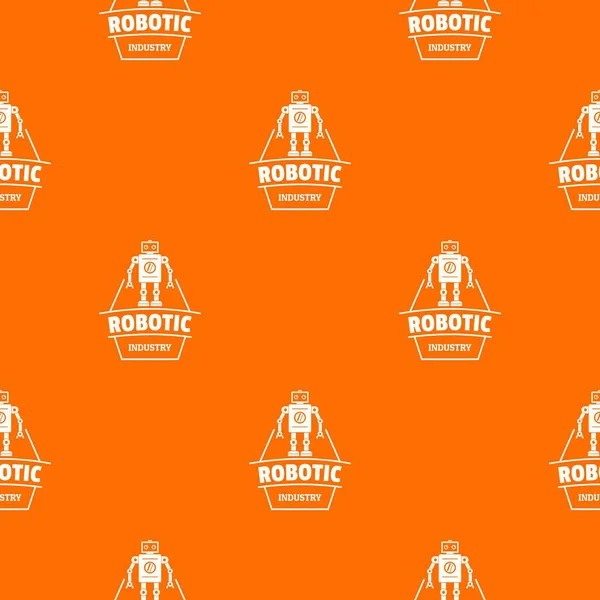 Robot futuro patrón vector naranja — Vector de stock