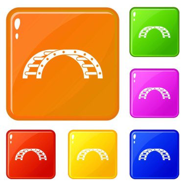 Bir oyun alanı simgeleri tırmanma merdiven vektör renk ayarlamak