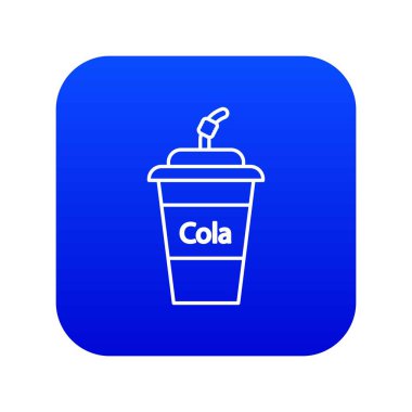 Cola plastik cam simge mavi vektör
