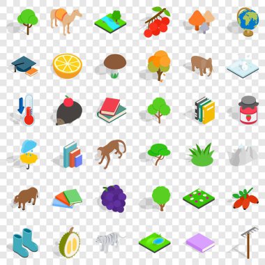 Doğa Icons set, izometrik stili