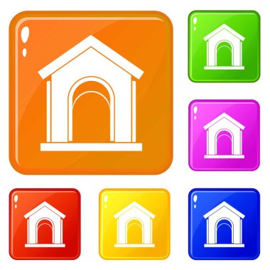 Oyuncak ev simgeler vektör renk ayarla