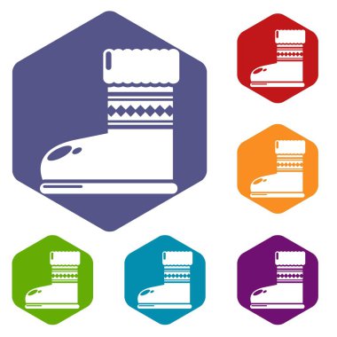 Ugg botları simgesi, basit siyah stil