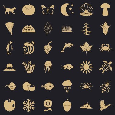 Konjenital Icons set, basit tarzı