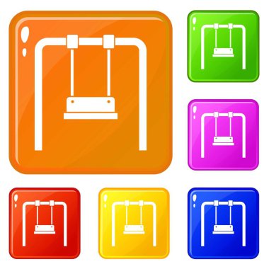 Salıncak simgeleri vektör rengi ayarlamak