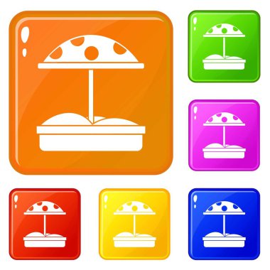 Noktalı şemsiye simgeleri ile Sandbox vektör rengi ayarlamak