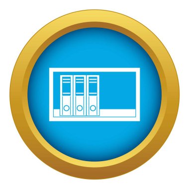 Ofis klasörleri raf simgesi mavi vektör izole