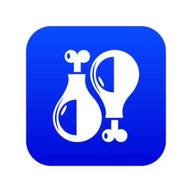 Tavuk bacak simgesi mavi vektör