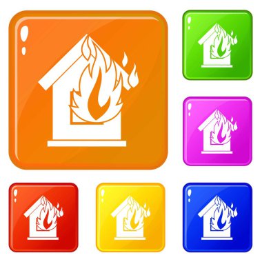 Yangın simgeleri engelleme vektör rengini ayarlama