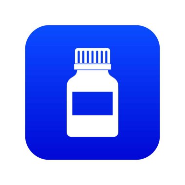 Tıp şişe simgesi dijital mavi