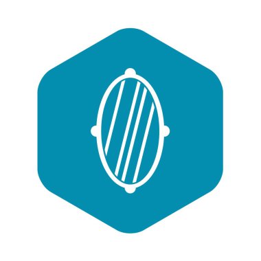 Oval ayna çerçevesi simgesi, basit tarzı