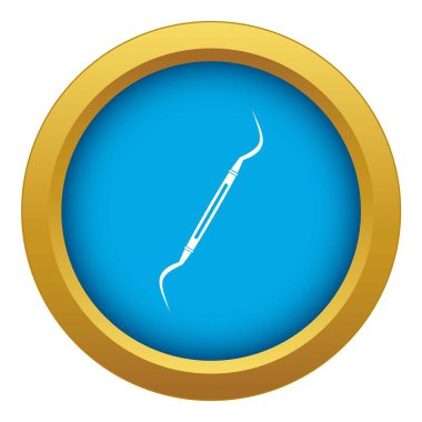 Diş aleti, prob simgesi mavi vektör izole