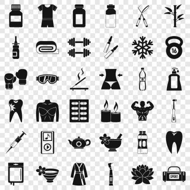 Sağlıklı simgeler kümesi, simle stili