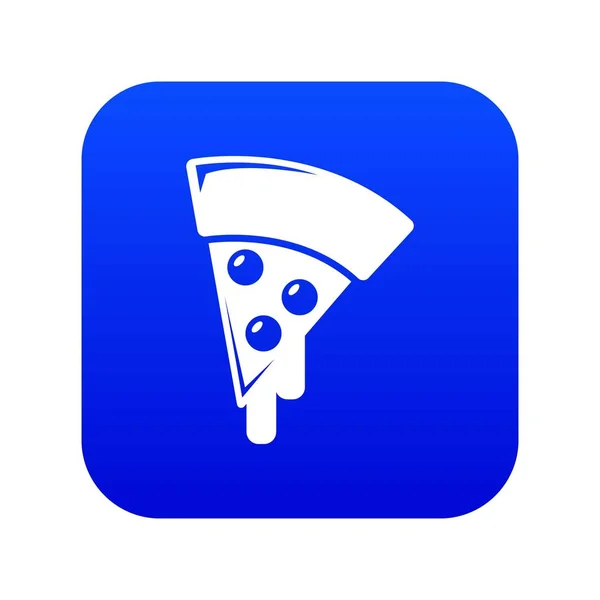 Ícone de pizza vetor azul — Vetor de Stock