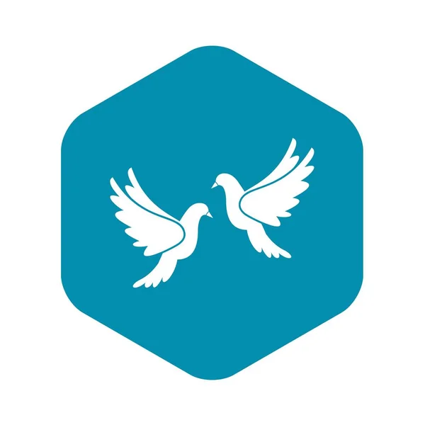 Icono de palomas de boda, estilo simple — Vector de stock