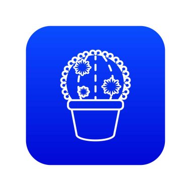 Yuvarlak kaktüs simgesi mavi vektör