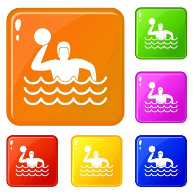 Su topu simgeler vektör renk ayarla